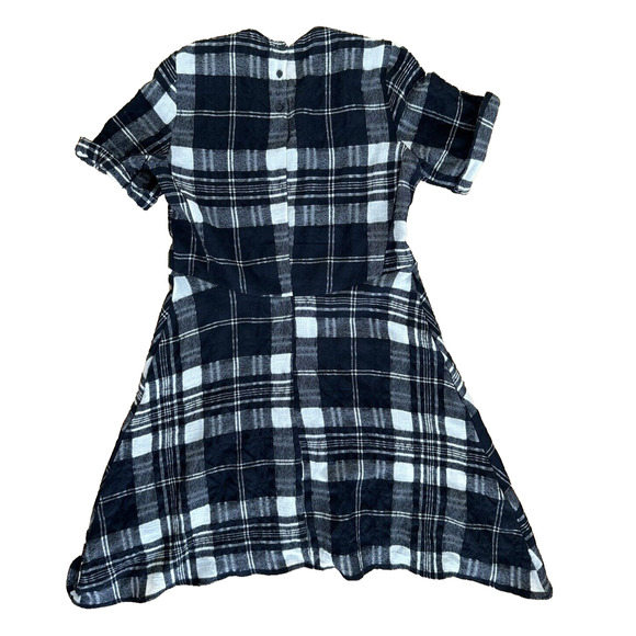 ZARA Dress Plaid Black and White Wool Blend burnout Size XS - Picture 2 of 9